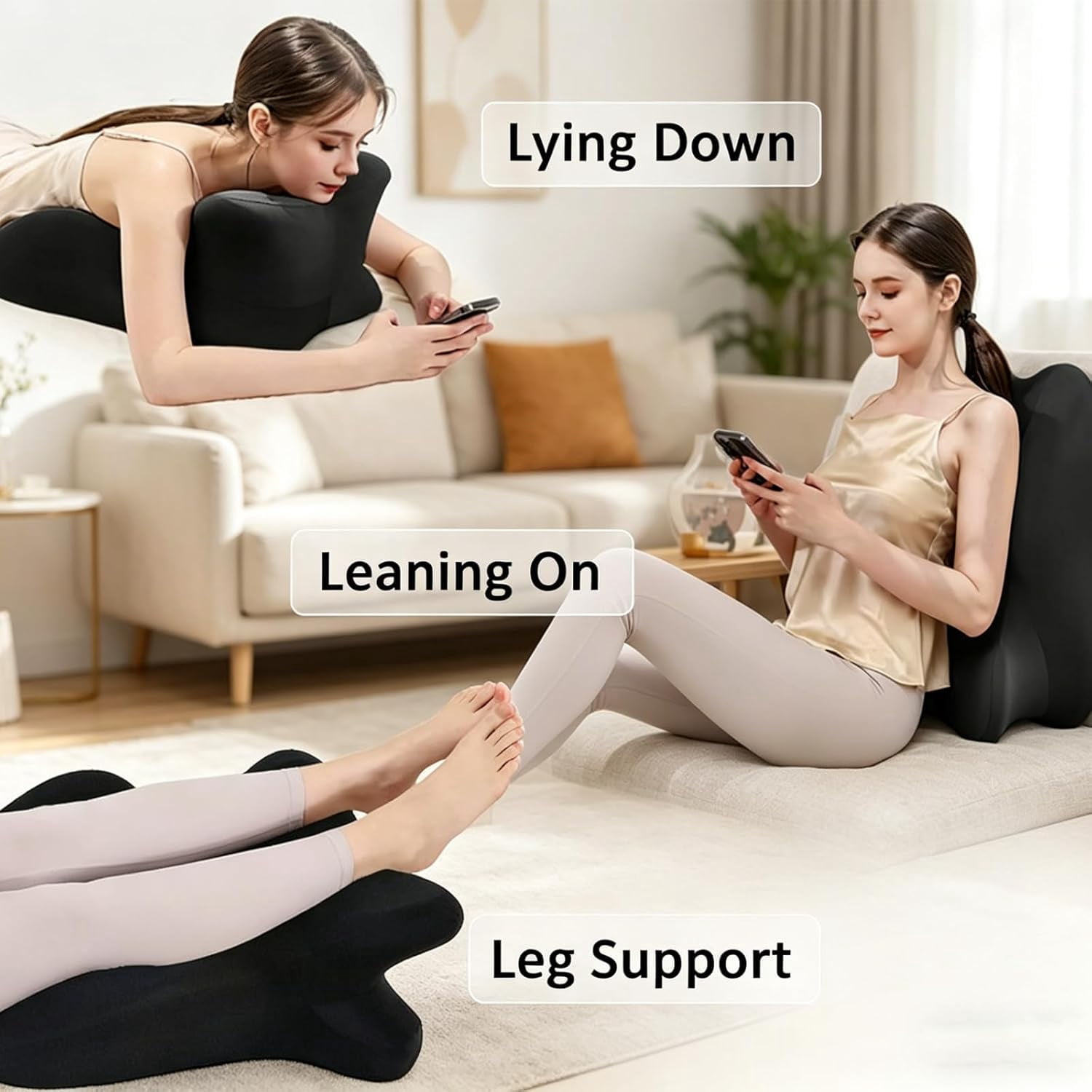 TripleHBB  Memory Foam Wedge Pillow, 27° Angled Support for Neck and Waist, Multi-Position Support Pillow