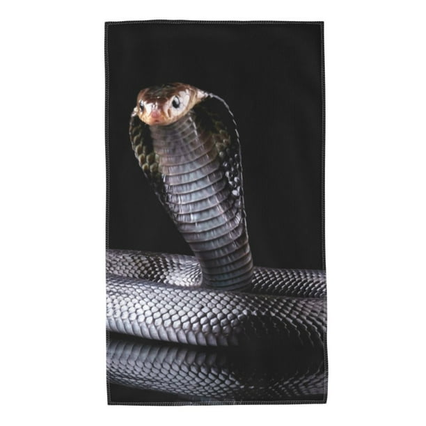 Fotbe Black Cobra Snake Toalla Premium con Patrón, Toalla de Microfibra de Secado Rápido, Ligera y Altamente Absorbente (27.5x16in), Ideal para Uso Diario