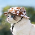 thumbnail image 5 of Pet Sun Hat with Ear Holes Adjustable Chin Strap Breathable Outdoor Headwear for Cats and Small Dogs Summer Travel 16.5 Inch, 5 of 6