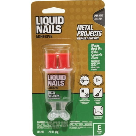 UPC 022078544835 product image for Liquid Nails LN-203 2-Part Metal Projects Repair Adhesive, 6 g, Carded, Clear, L | upcitemdb.com