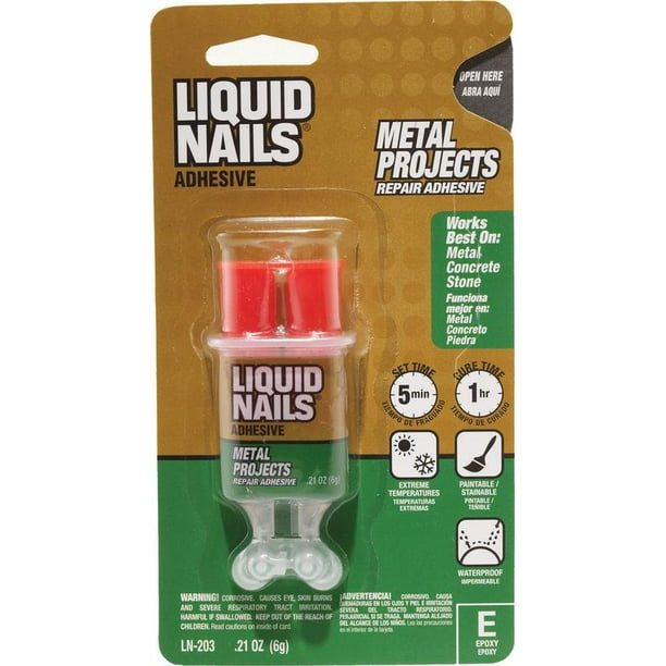 Liquid Nails LN203 2Part Metal Projects Repair Adhesive, 6 g, Carded