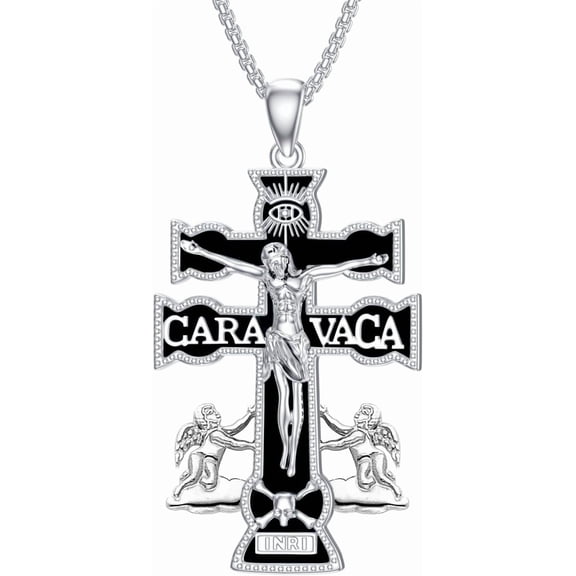JUSORA Cross Necklace 925 Sterling Silver Crucifix Pendant Religious Jewelry Gifts for Women Men