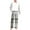 09 White, variant on YueHuiYing Men's Pajamas Set 2 Piece Long Sleeve T-Shirt Loungewear Long Plaid Pants with Pocket