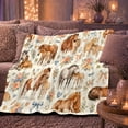 thumbnail image 5 of Mares And Foals Among Flowers And Bows, Cozy Flannel Blanket with Pastoral Watercolor Illustration Print, Housewarming Gift for Horse Family Enthusiasts, Home Decor for Bedroom and Living Room, 5 of 7