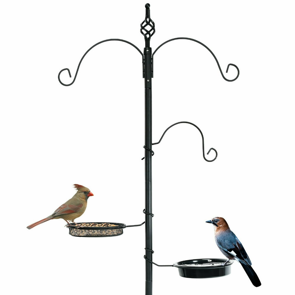 Costway Bird Feeding Station Kit Wild Bird Feeder Planter Hanger w/Mesh