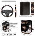 thumbnail image 4 of Jeiento Southwest Aztec Car Front Back Seat Covers Full Set with Car Steering Wheel Cover Safe Belt Pads Cup Coasters Garbage Cans Keychain Air Vent Storage Holder, Set of 12, Brown, 4 of 7