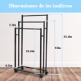 thumbnail image 2 of Toallero de Pie con Ruedas de 3 Niveles Hecho en Metal Estante para Colgar Toallas de Piso Toallero Independiente Grande Soporte de Toalla y Mantas No Empotrado para Piscina al Aire Ba&ntilde;o 4, 2 of 7