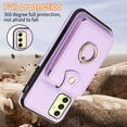 thumbnail image 7 of Asuwish Compatible with Samsung Galaxy S24 FE 5G Wallet Phone Case Screen Protector Ring Crossbody Strap Stand Credit Card Holder RFID Cell Cover for S 24 EF AI S24FE 24S Women Girls Purple, 7 of 7
