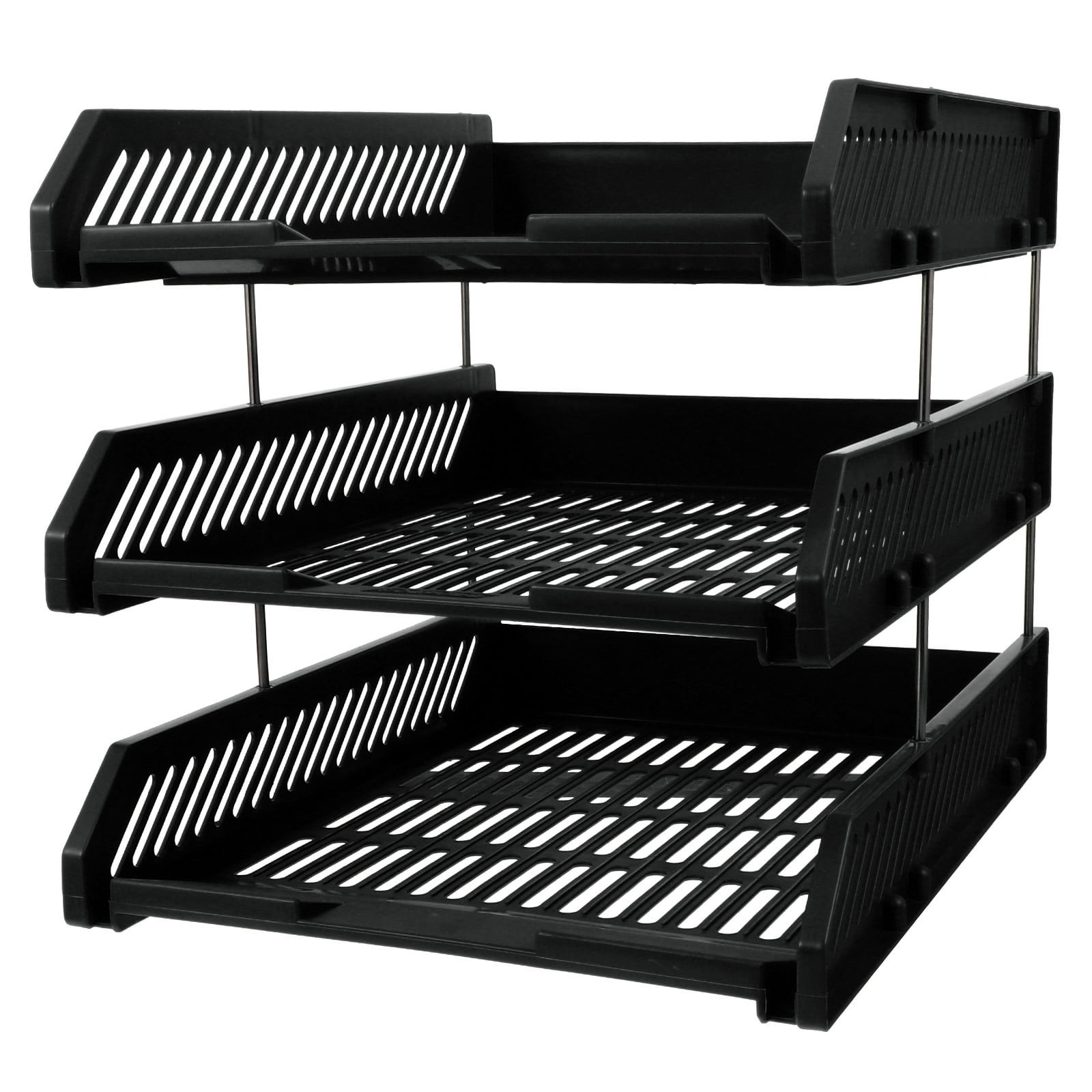 Sorter 3  Tier Organizer Desk Document Desktop Tray Paper Shelf File Holder Stackable Plus Rack Magazine Shelves Letter