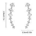 thumbnail image 2 of DAMAI Seven Star Diamond Stud Earrings, Sparkling Crystal Pierced Ear Climbers, Hypoallergenic Crystal Stud Wrap Earrings for Her for Wedding Christmas Anniversary, 2 of 8