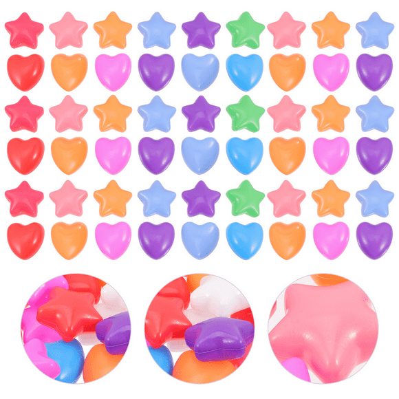 English title: 100Pcs Ball Pit Balls Star Heart Crush Proof Ocean Ball Pool Tent Play Plastic Balls Kiddie Pool Balls As Shown