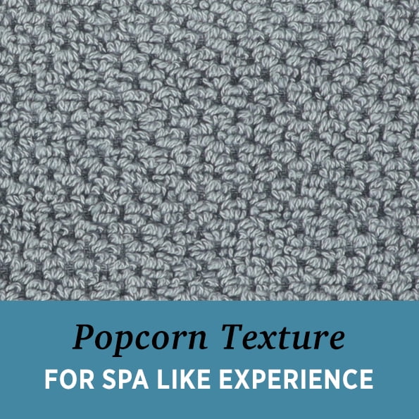 WelHome Premium Performance Towel Set, 2 Pack, 100% Cotton, 600 GSM, 2 Bath Towels 30" x 54", Popcorn Texture, Dusty Blue, Hotel & Spa Thick Towels for Bathroom, Soft & Absorbent