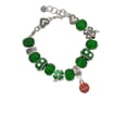 thumbnail image 2 of Delight Jewelry Silvertone Mini Orange Basketball - Green Irish Luck Bead Charm Bracelet, 7.5", 2 of 4