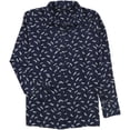 thumbnail image 1 of Alfani Womens 2-Tone Button Up Shirt, Blue, X-Small, 1 of 2