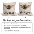 thumbnail image 2 of Summer Bee Pillow Covers 18x18 Inch Bee Happy Throw Pillow Covers Farmhouse Bee Kind Decorative Pillowcase Linen Cushion Cover for Home Couch Sofa Patio Bedroom Livingroom Set of 2, 2 of 6