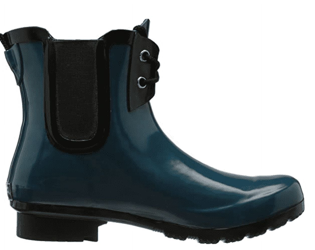 Roma Boots Women's Chelsea Lace-Up Teal Rain Boots, Sz. 11