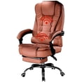 thumbnail image 1 of Silla Ejecutiva Ergonómica con Altura Ajustable de Escritorio Sillón para Oficina con 2 Puntos de Masajes Y Reposapies con Ruedas Giratorias 360 Grados Lumax  Color Marrón, 1 of 6