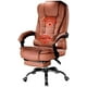 thumbnail image 1 of Silla Ejecutiva Ergonómica con Altura Ajustable de Escritorio Sillón para Oficina con 2 Puntos de Masajes Y Reposapies con Ruedas Giratorias 360 Grados Lumax  Color Marrón, 1 of 6