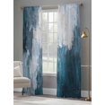 thumbnail image 3 of Blue Teal Sheer Curtains 84 Inch Length 2 Panels Set, Modern Oil Painting Vintage Abstract Voile Window Treatment Rod Pocket Curtains Sheers Drapes for Bedroom/Living Room/Kitchen 52"x84"x2, 3 of 7
