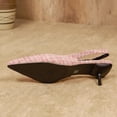 thumbnail image 5 of Xdegoge Slingback Heels for Women Closed Toe Pointed Pumps Plaid Pattern Metallic Hardware Accent Kitten Heels Dressy Party Shoes, 5 of 9