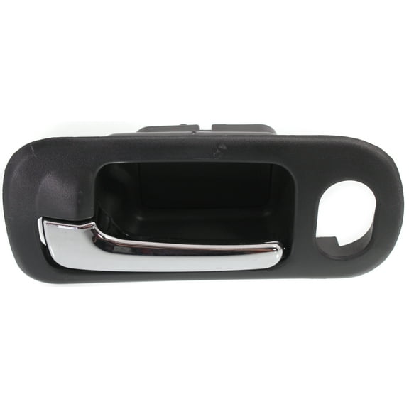 Interior Door Handle Compatible with 2001-2005 Honda Civic Front, Driver Side Chrome Lever with Black Bezel