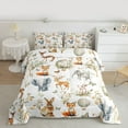thumbnail image 2 of Castle Fairy Teens Cute Elephants Deer Fox Rabbit Full Size Comforter Sets 3-Piece,Chic Flowers Butterflies Bedding Comforter Set,Cartoon Jungle Animal Lightweight Bedding Sets,Breathable Home Decor, 2 of 8