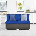 thumbnail image 3 of Gymax 2PCS Patio Sectional Armless Sofas Outdoor Rattan Furniture Set w/ Cushions, 3 of 10