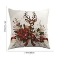 thumbnail image 5 of Under $5 Christmas Throw Pillow Covers Christmas Pillow Cover with Reindeer Print Pillowcase Holiday Decorations for Sofa Couch Livingroom Bed 18x18", 5 of 7