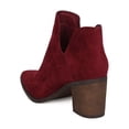 thumbnail image 3 of Breckelles GB04 Women Faux Suede Pointy Toe Slit Panel Chunky Heel Bootie, 3 of 5
