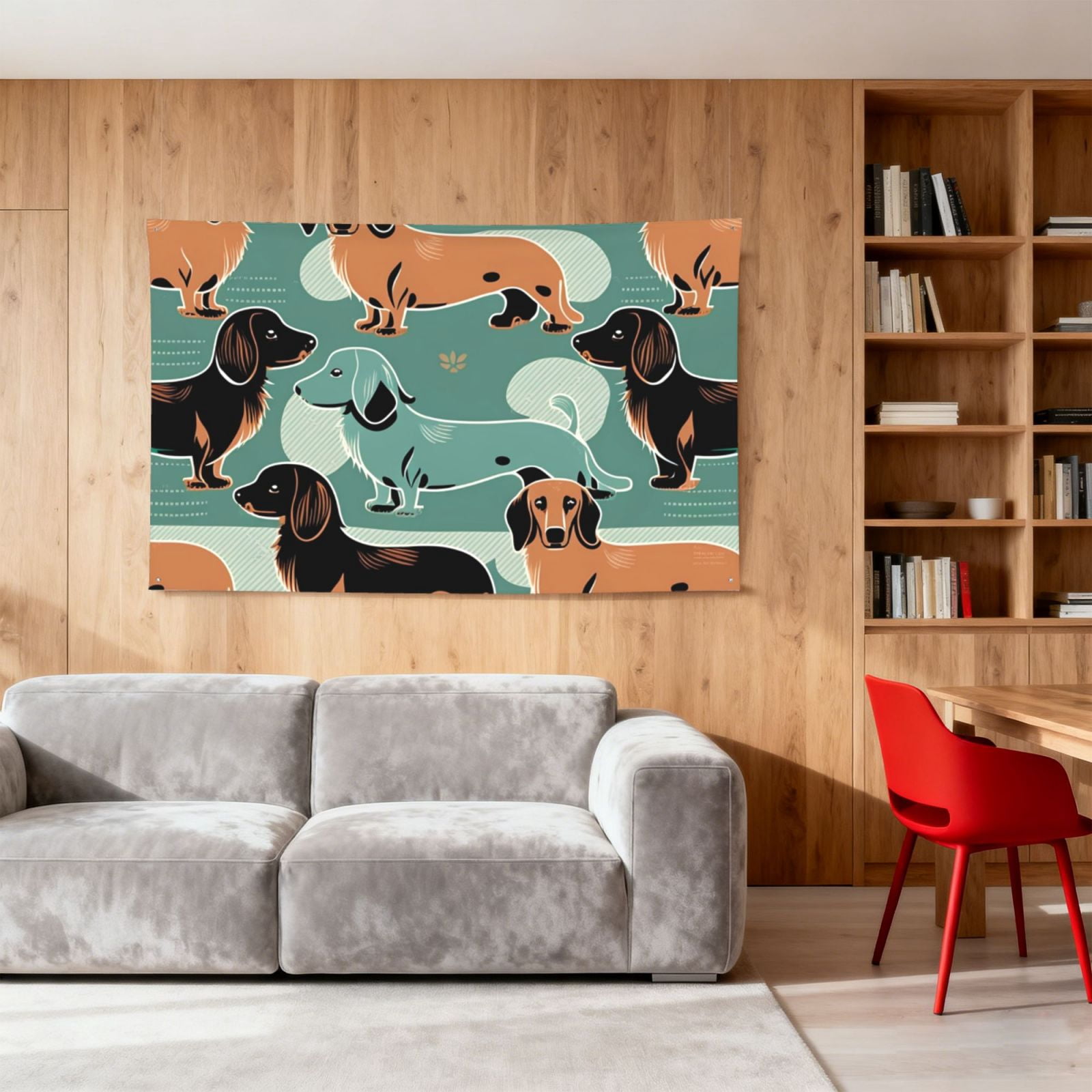 Dachshund Cute Retro Four Hole Decorated Banner Flag for Garden Yard Home Decoration Indoor Outdoor 4x6 Ft