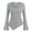 Gray, variant on thefmos Women's Round Neck Flare Sleeve Top Long Sleeve Asymmetric Hem Solid Color Blouse Trendy Casual Fall Winter Outfit, Khaki M
