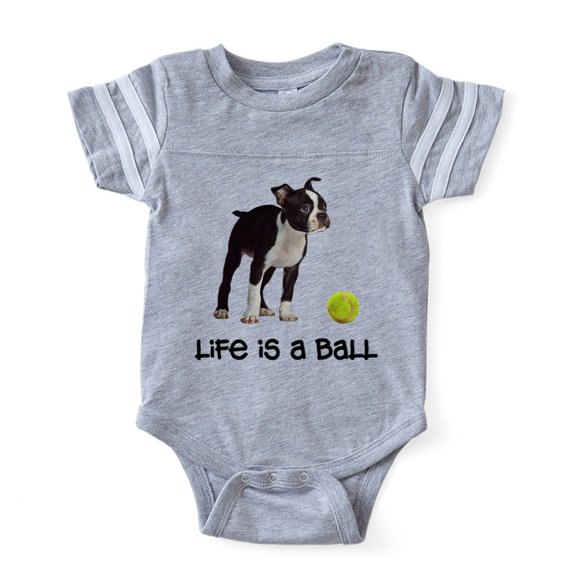CafePress - Boston Terrier Life - Cute Infant Baby Football Bodysuit