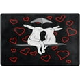 thumbnail image 4 of SKYSONIC Cute Rabbits Couples Non-Slip Area Rug, Red Hearts Valentines Floor Carpet Comfort Floor Mats Decor for Indoor Front Porch,Living Room, Bedroom,Kitchen,72"x48", 4 of 5