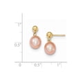 thumbnail image 2 of 14k 7-8mm Pink FW Cultured Pearl Dangle Earrings, 2 of 2