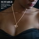 thumbnail image 3 of Collar elegante para mujer con forma de arco y flecha, con detalles de zinc ahuecados (dorado), 3 of 8