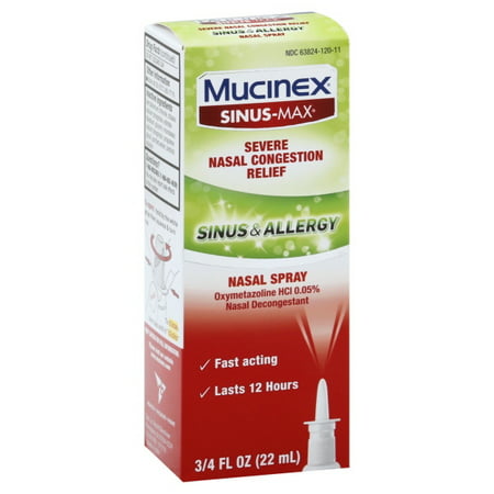 Mucinex Sinus & Allergy Fast Acting Nasal Congestion Relief Spray, Fast Acting 12 Hour Severe Nasal Congestion Relief (Best Way To Clear Nasal Congestion Fast)