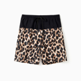 thumbnail image 2 of PatPat Family Matching Leopard Panel Cut Out Waist One-Shoulder One Piece Swimsuit or Swim Trunks Shorts, 2 of 6