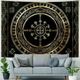 thumbnail image 4 of BCIIG  Nordic Vikings Tapestry, Large 100x90inches Soft Flannel, Vegvsir Symbol Amulet Celtic Rune Scandinavian Aesthetic Mythology Tapestry Wall Hanging for Bedroom Living Room Decor, 4 of 6