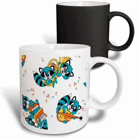 

3dRose Musical Racoons Magic Transforming Mug 11oz