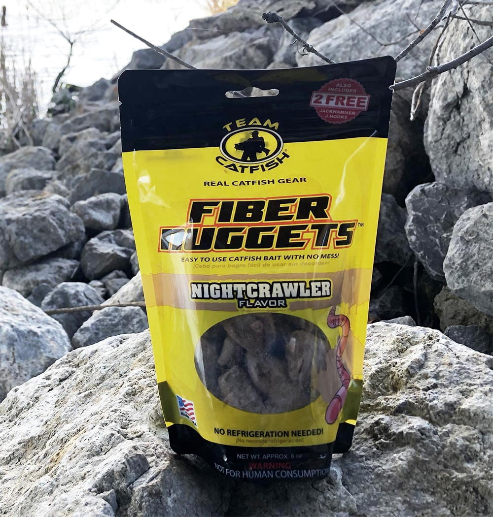 Team Catfish Fiber Nuggets Night Crawler Fish Attractant for Catifish in Rivers, Lakes and Ponds