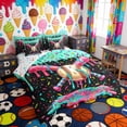 thumbnail image 2 of Erosebridal Pink Teal Drippy Baseball Bat Print Twin Bedding Sets, Colorful Sports Bedding Comforter Set for Kids Boys and Girls, Colorful Stars Reversible 7pcs, 2 of 6