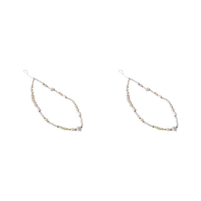 Monstrate Correa de cadena para teléfono bohemio, cordón colgante hecho a mano con letras de perlas de imitación para niñas, accesorios para tipo 2 2piezas
