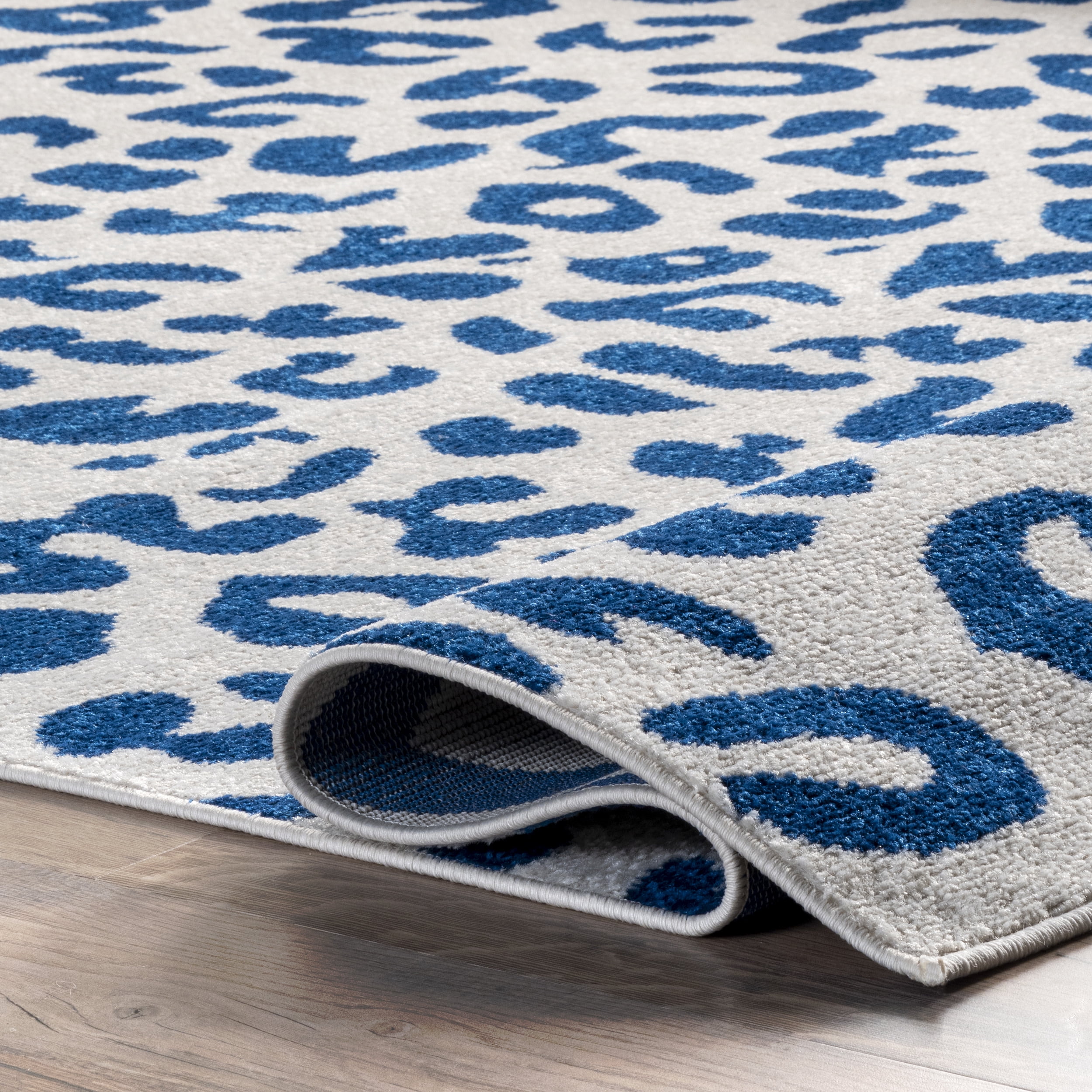 nuLOOM Print Leopard Area Rug, 4' x 6', Blue