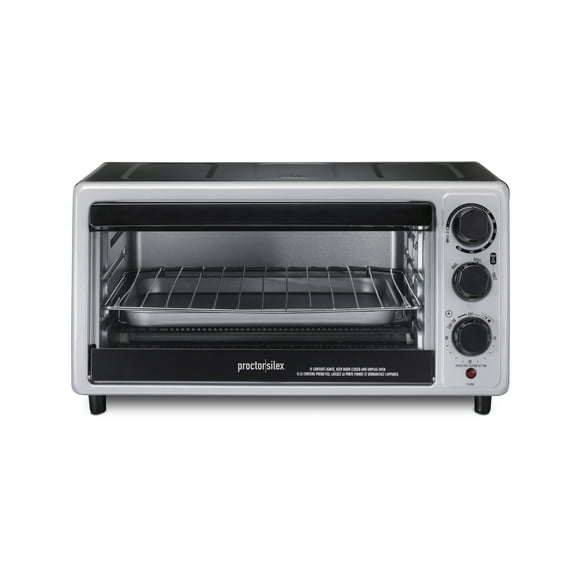 Hamilton Beach Settin Proctor Silex 31124 Toaster Oven, 6 Slice Capacity, with Toast, Bake and Broil Settings, Silver