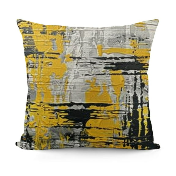 YINGXI Abstract Art Black Gray and Throw Pillow Cover Case for Couch Sofa Bed Home Decor 12x12in