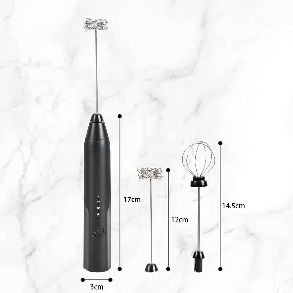 Electric Milk Frother Handheld Milk Foamer with Coffee Frother 3 Speeds Milk Whisk 2 in 1 Egg Beater Perfect for Coffee, Latte, Cappuccino, Black