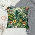 thumbnail image 2 of JRXY  Square Decorative Throw Pillow Covers Leaf Hawaiian with Pineapples Tropical Palm Leaves and Flowers Vintage Fruit Pillow Case Pillow Cover Throw Cushion Covers White, 2 of 5