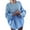 Blue, variant on Fesfesfes Women Sweaters Casual Long Sleeve Solid Color Sweater Loose Bat Sleeve Plus Size Sweater Tops Under $10