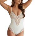 thumbnail image 1 of Body moldeador de encaje para mujer, camisetas sin mangas con espalda descubierta y Control de barriga, cuello en V, 1 of 5