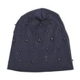 thumbnail image 5 of Womens Double Layer Cotton Knitted Beaded Pullover Hat Winter Warm Wool Cap, 5 of 5
